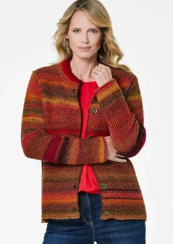 Strickjacke mit Multicolor Ringeloptik