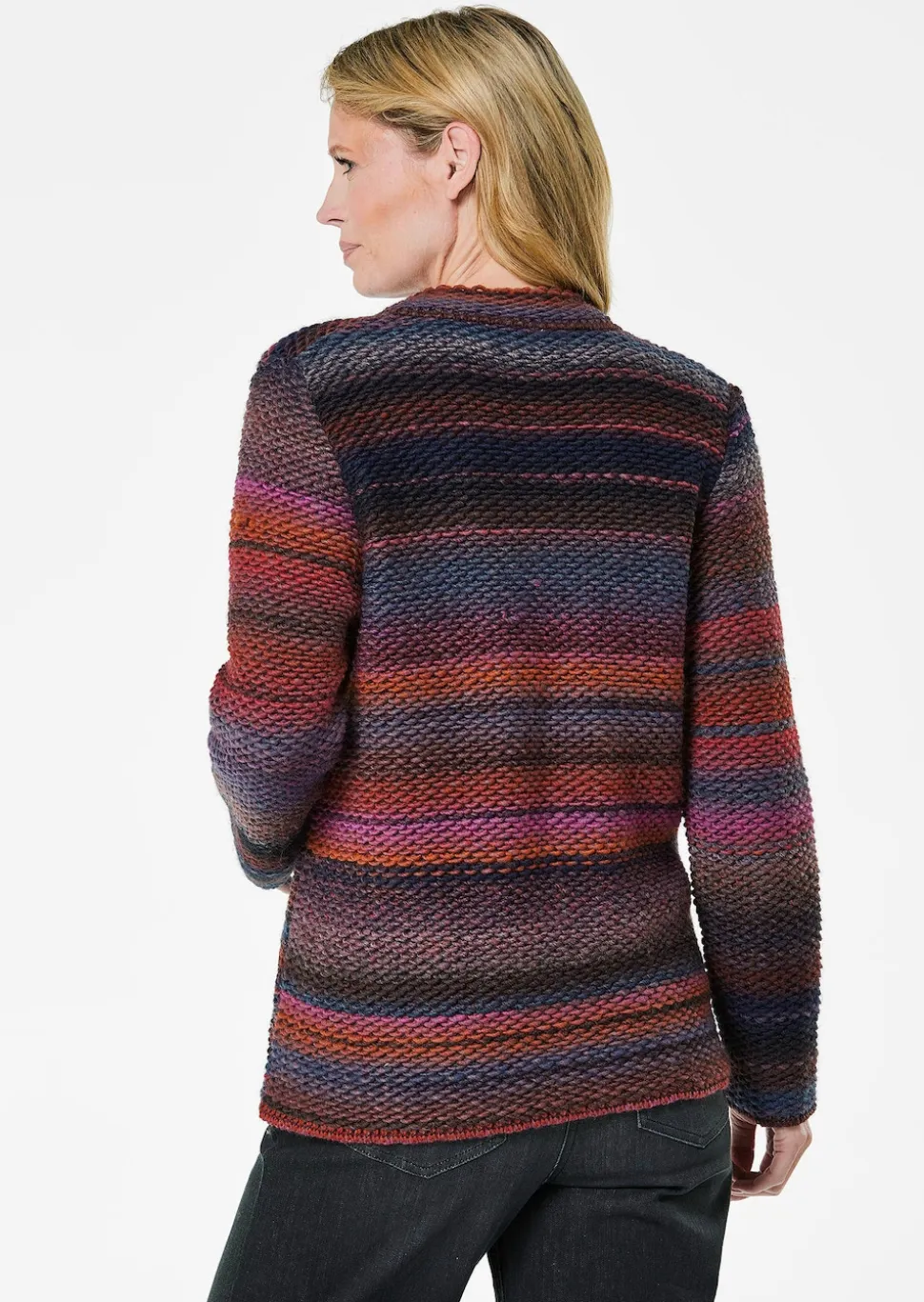 Strickjacke mit Multicolor Ringeloptik