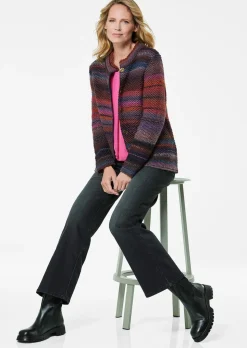 Strickjacke mit Multicolor Ringeloptik