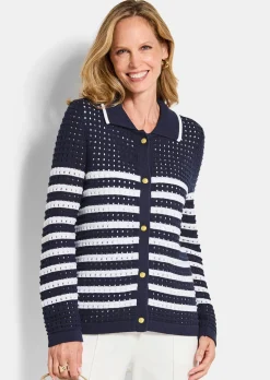 Strickjacke mit Polokragen