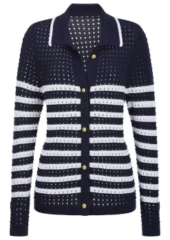 Strickjacke mit Polokragen