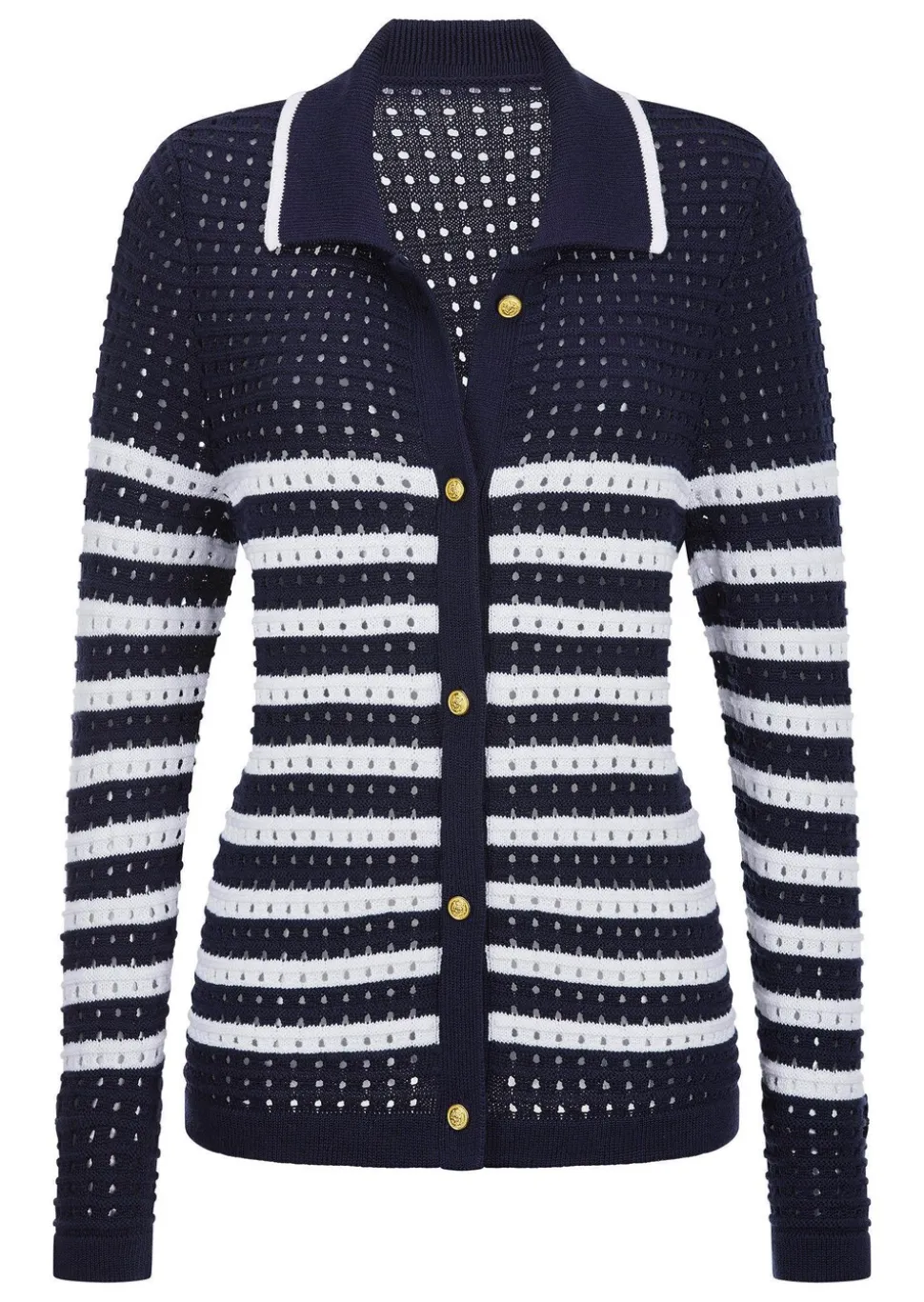 Strickjacke mit Polokragen