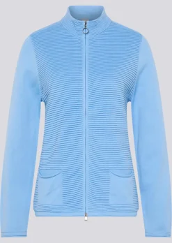 Strickjacke mit Stehkragen und 2-Wege-Reißverschluss
