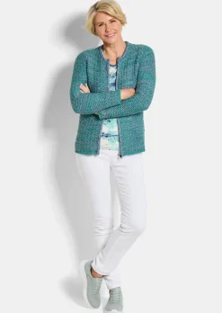 Strickjacke mit verdecktem Reißverschluss