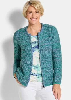 Strickjacke mit verdecktem Reißverschluss
