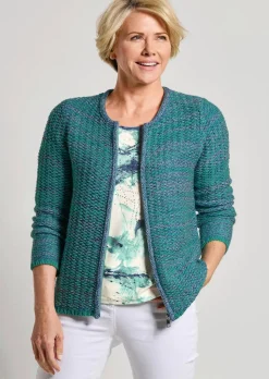 Strickjacke mit verdecktem Reißverschluss
