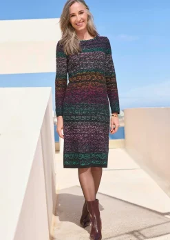 Strickkleid mit Allover-Jacquardmuster