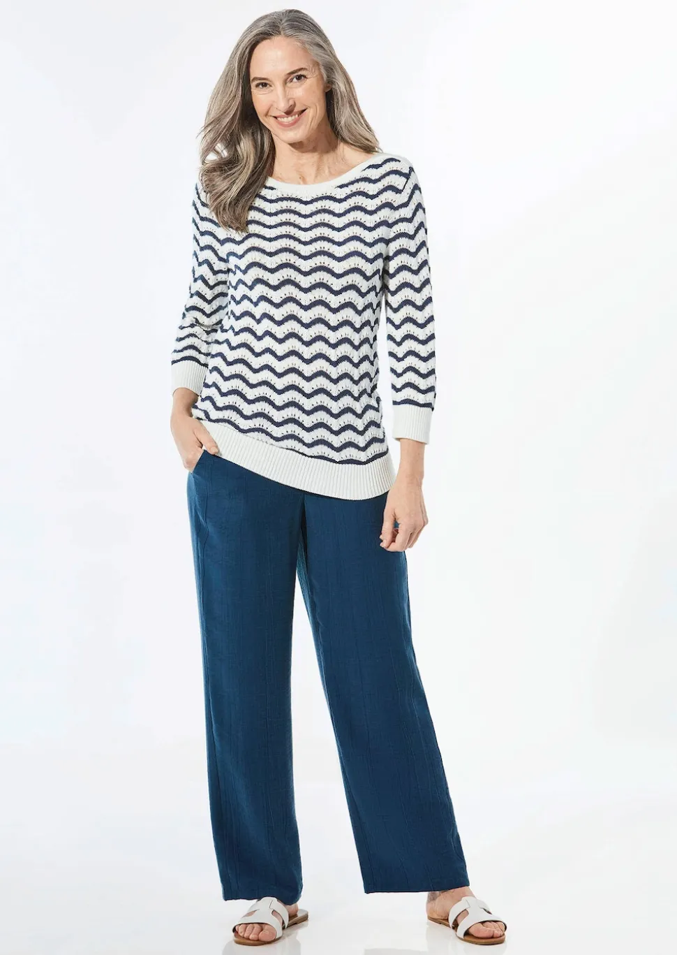 Strickpullover mit 3/4-Arm