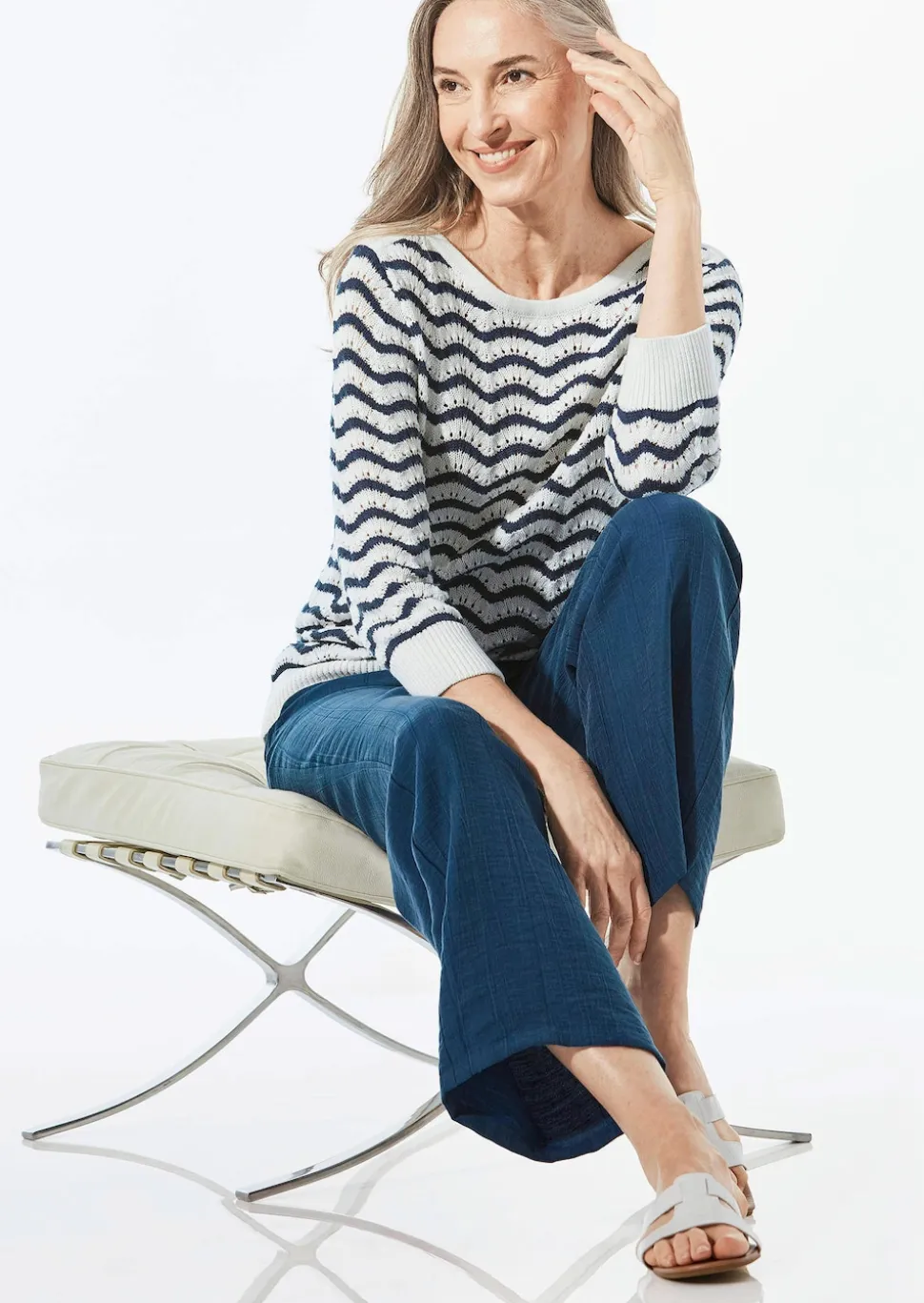 Strickpullover mit 3/4-Arm
