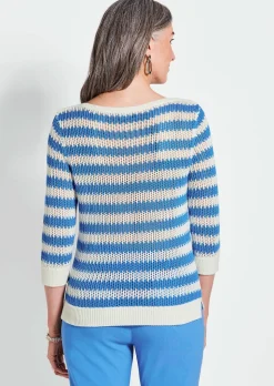 Strickpullover mit Blockstreifen