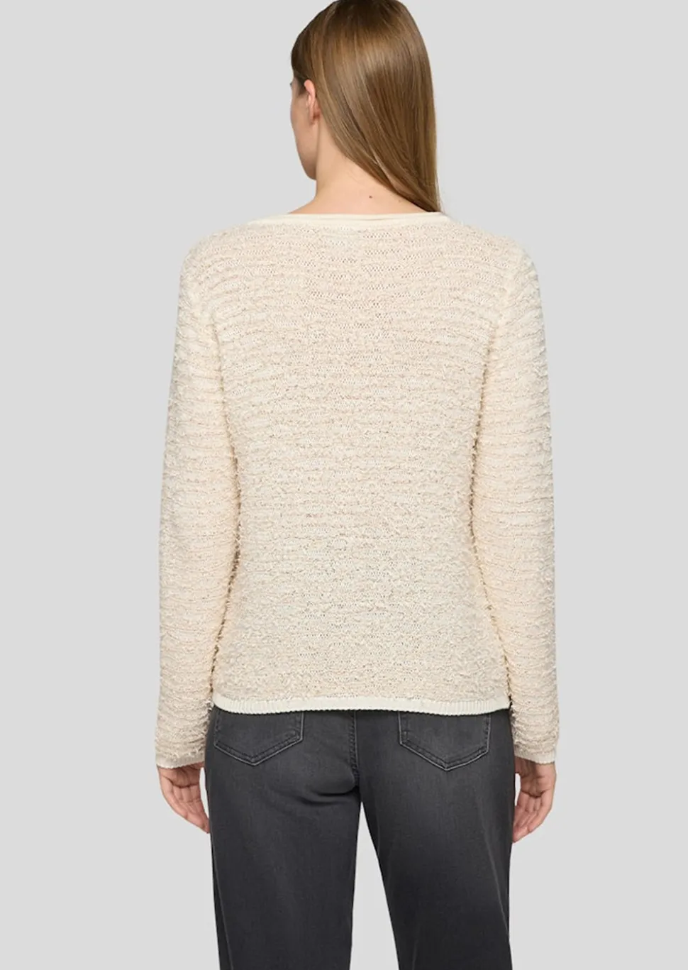 Strickpullover mit Effekt-Bändchengarn