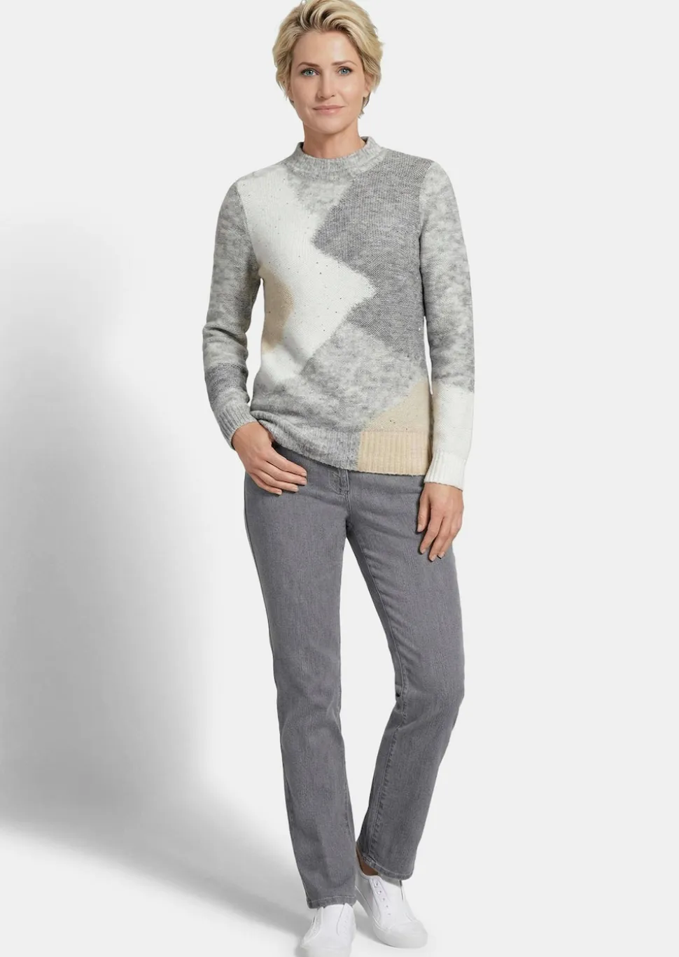Strickpullover mit Intarsienmuster