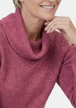 Strickpullover mit interessanter Struktur und Glitzergarn
