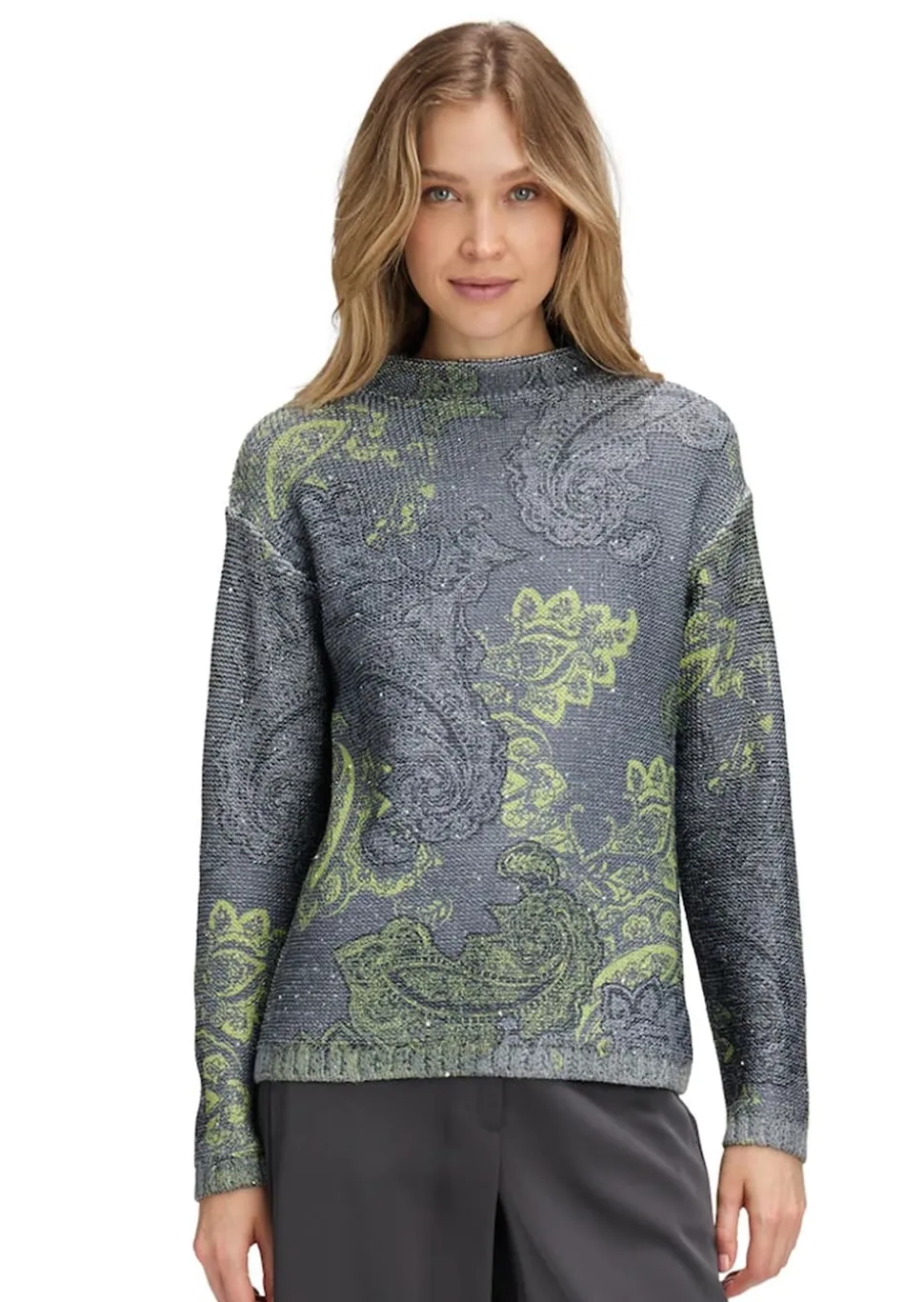 Strickpullover mit Paisley-Print