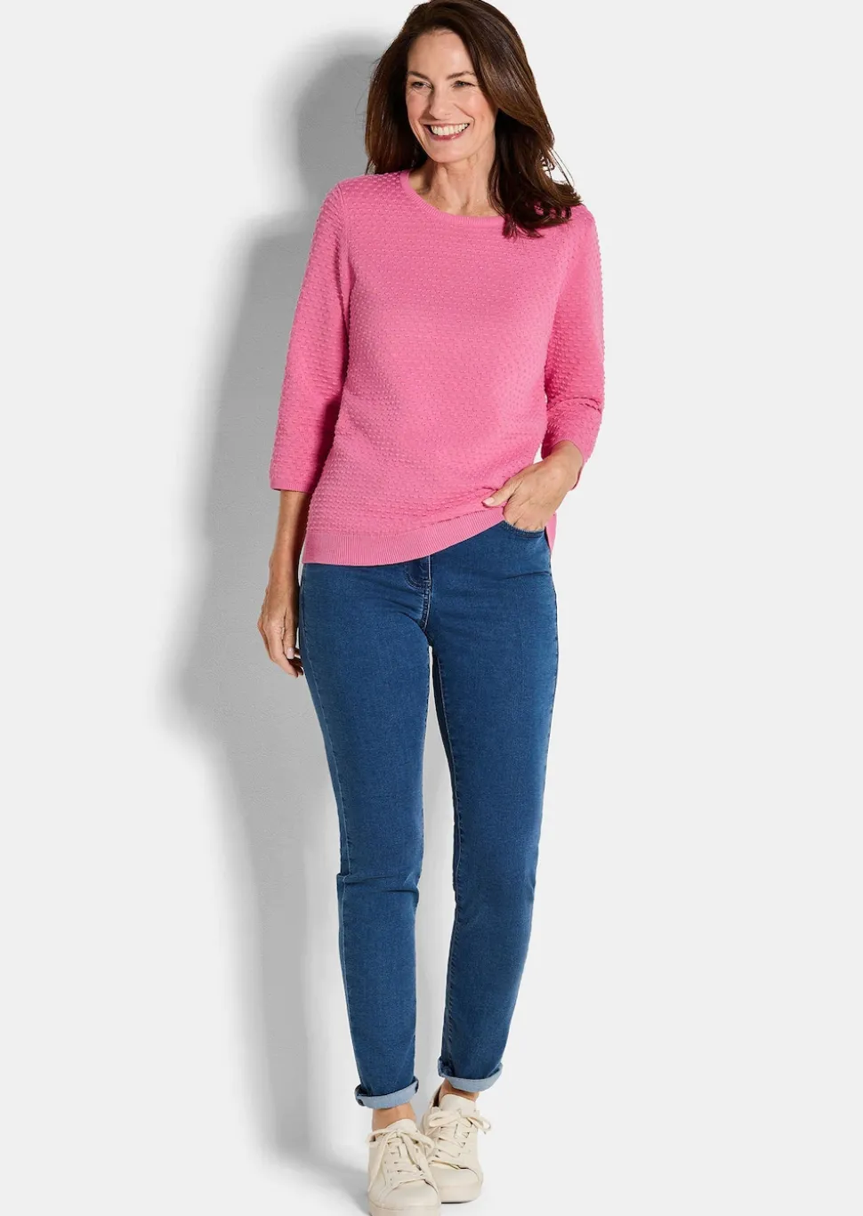 Strickpullover mit Pünktchenmuster