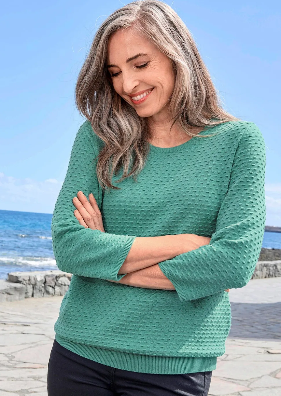 Strickpullover mit Pünktchenmuster