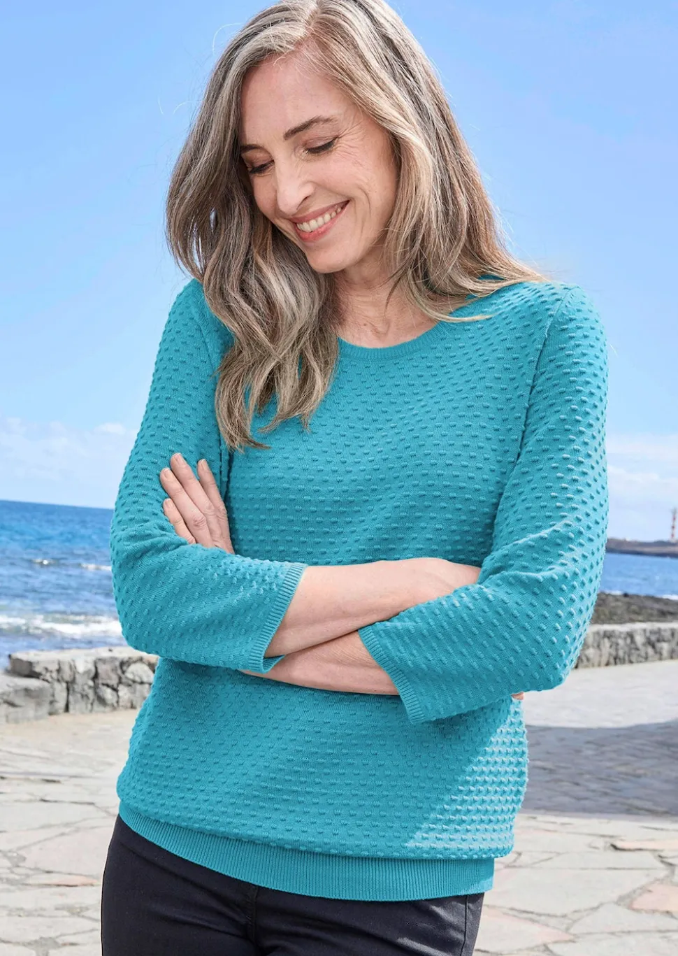 Strickpullover mit Pünktchenmuster