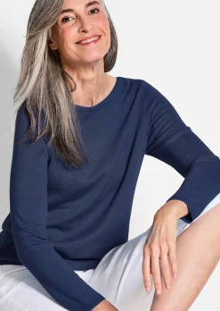 Strickpullover mit U-Boot-Ausschnitt