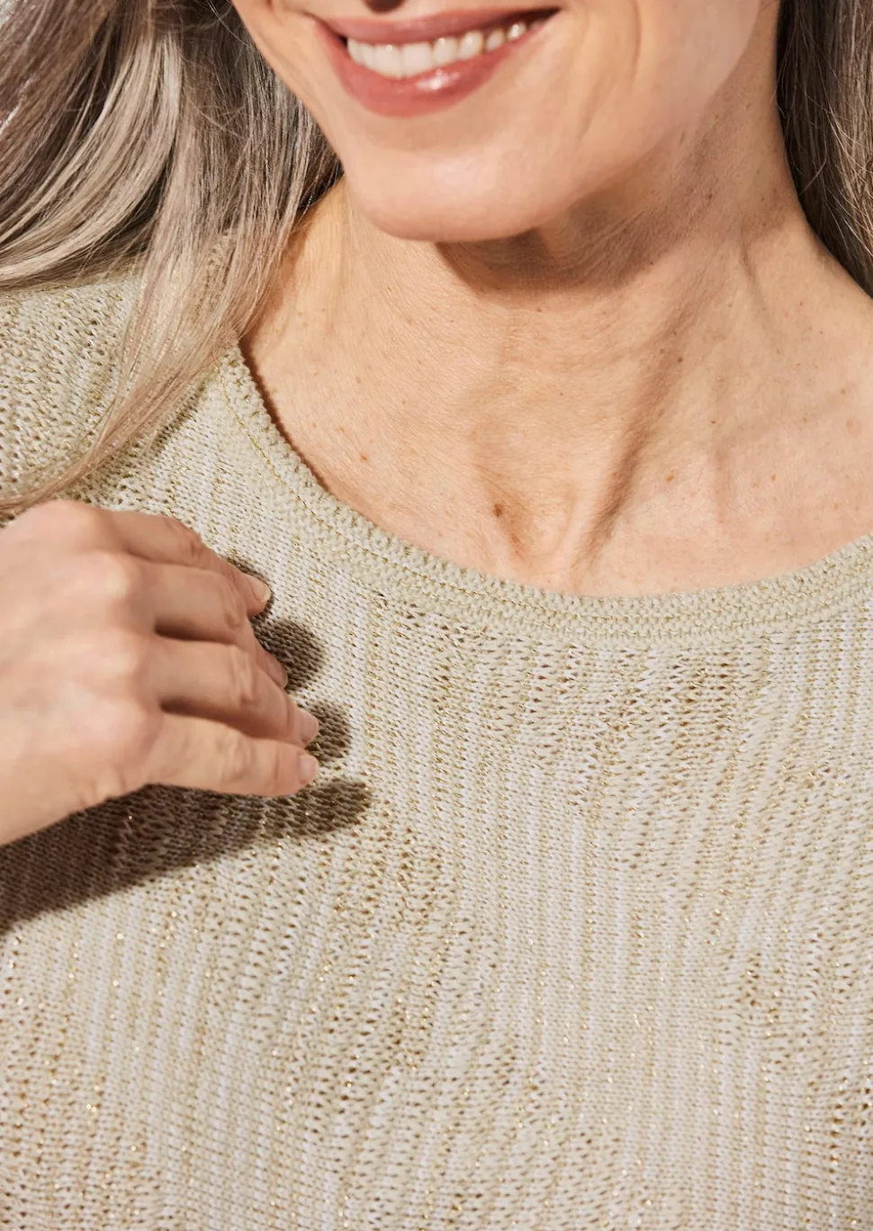 Strickpullover mit U-Boot-Ausschnitt