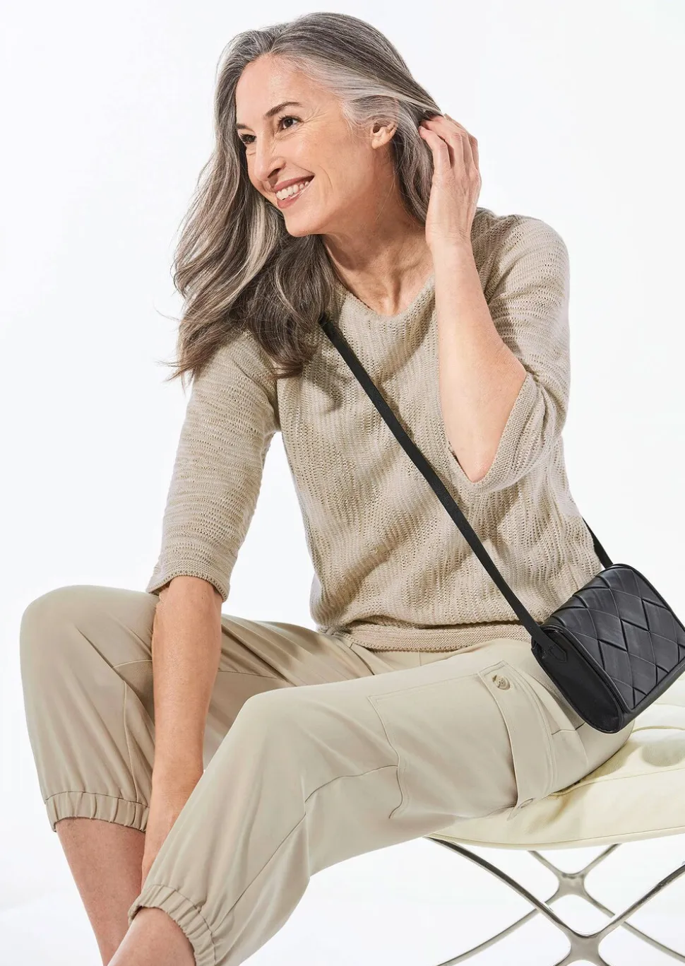 Strickpullover mit U-Boot-Ausschnitt