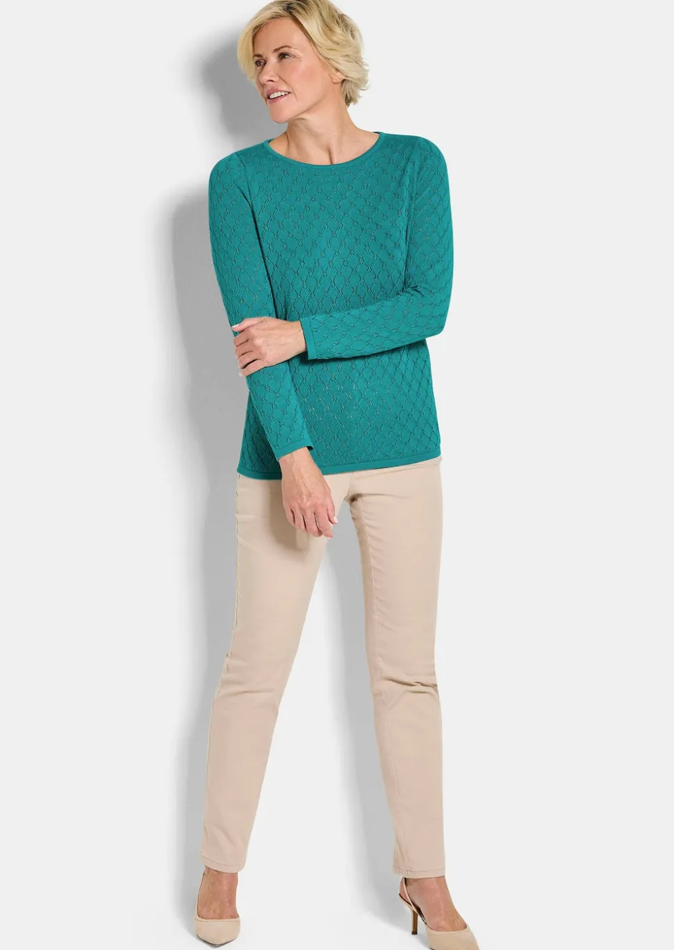 Strickpullover mit Wabenstruktur