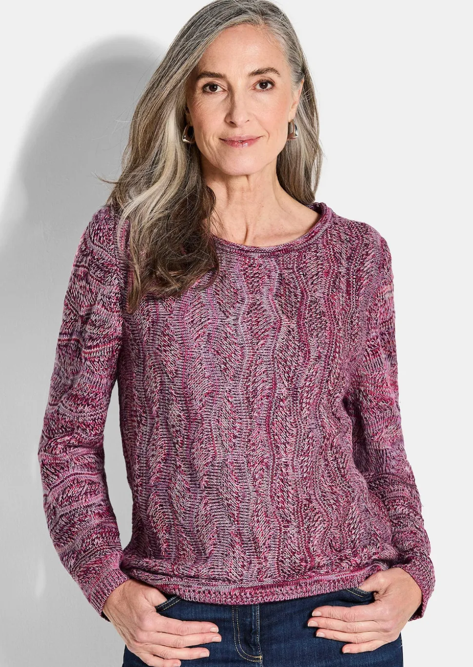 Strickpullover mit Wellenmuster
