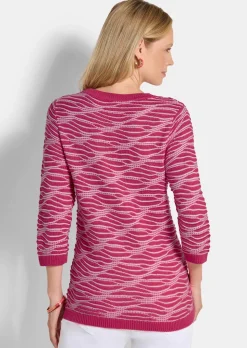 Strickpullover mit Wellenmuster