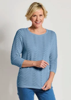 Strickpullover mit Wellenstruktur