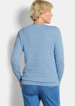 Strickpullover mit Zickzack-Zopfmuster