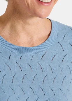Strickpullover mit Zickzack-Zopfmuster