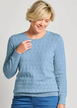 Strickpullover mit Zickzack-Zopfmuster