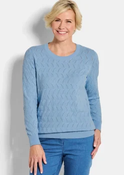 Strickpullover mit Zickzack-Zopfmuster