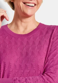 Strickpullover mit Zickzack-Zopfmuster