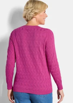 Strickpullover mit Zickzack-Zopfmuster