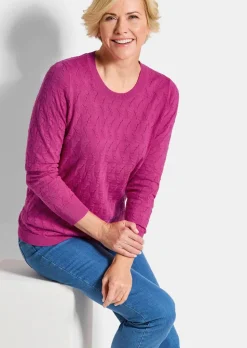 Strickpullover mit Zickzack-Zopfmuster