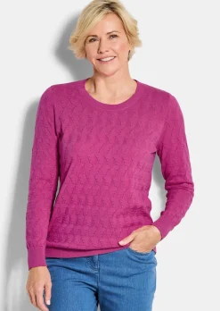 Strickpullover mit Zickzack-Zopfmuster
