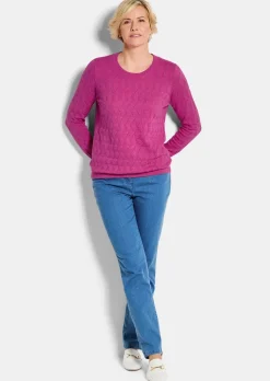 Strickpullover mit Zickzack-Zopfmuster
