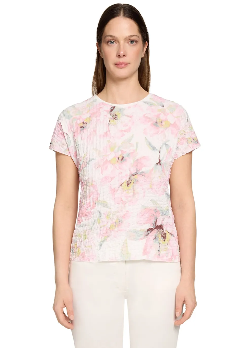 Strukturiertes Shirt mit Blumenmuster