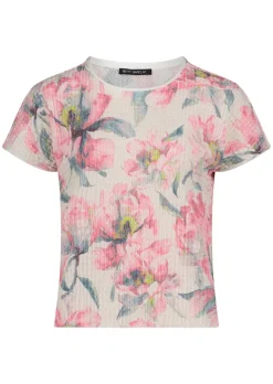 Strukturiertes Shirt mit Blumenmuster