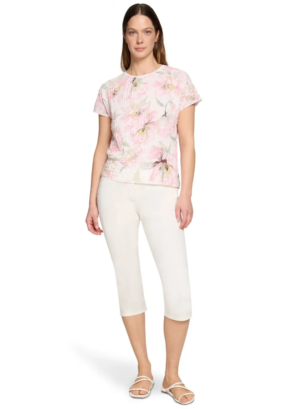 Strukturiertes Shirt mit Blumenmuster