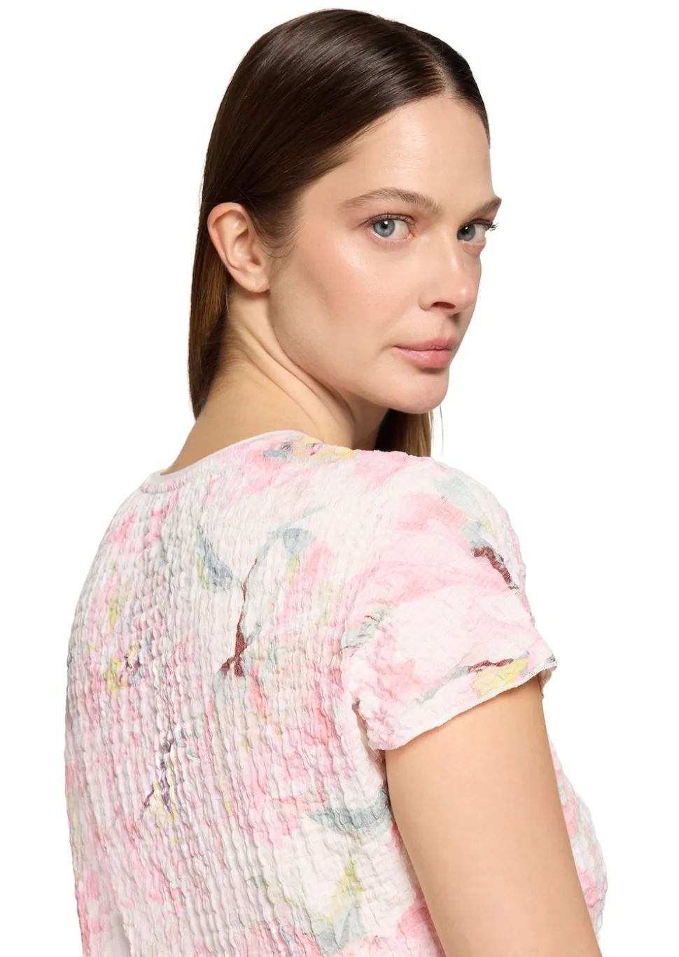 Strukturiertes Shirt mit Blumenmuster