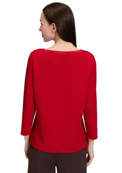 Strukturiertes Shirt mit Glanzblende