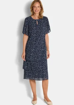 Stufenkleid mit Tupfen