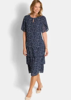 Stufenkleid mit Tupfen