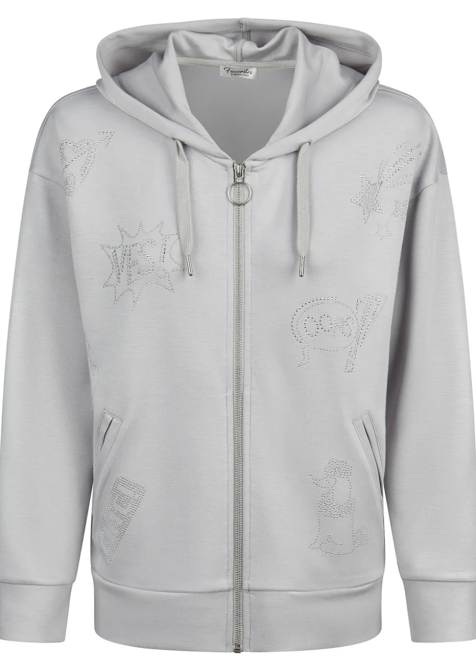 Sweatjacke mit Glitzermotiven