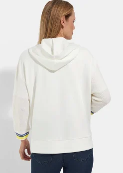 Sweatjacke mit Strick und Glanzdetails