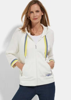 Sweatjacke mit Strick und Glanzdetails