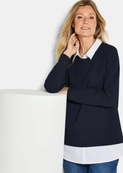 Sweatshirt in 2-in-1-Optik