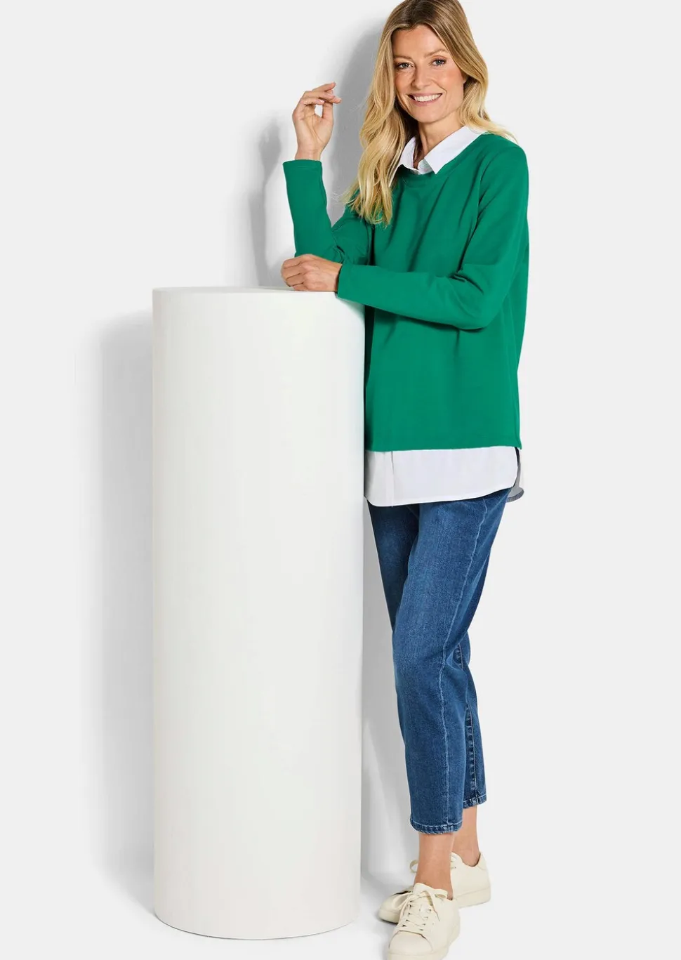 Sweatshirt in 2-in-1-Optik