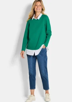 Sweatshirt in 2-in-1-Optik
